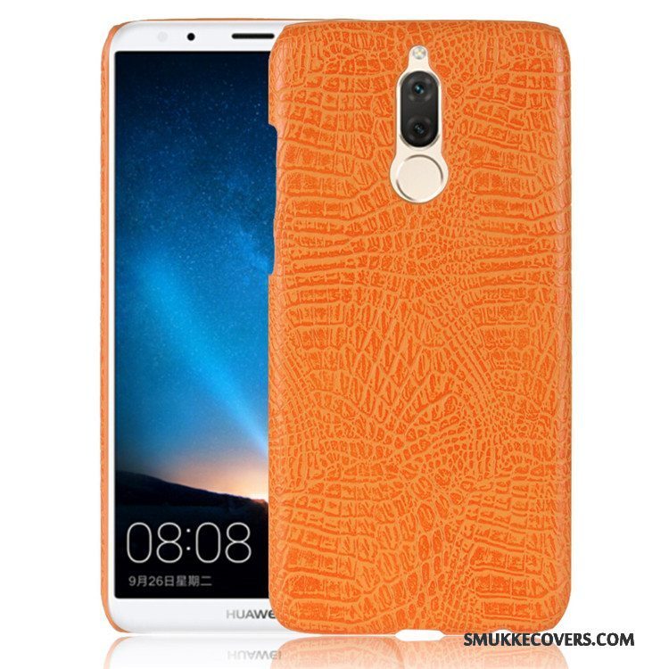 Etui Huawei Mate 10 Lite Læder Anti-fald Mønster, Cover Huawei Mate 10 Lite Beskyttelse Orange Telefon