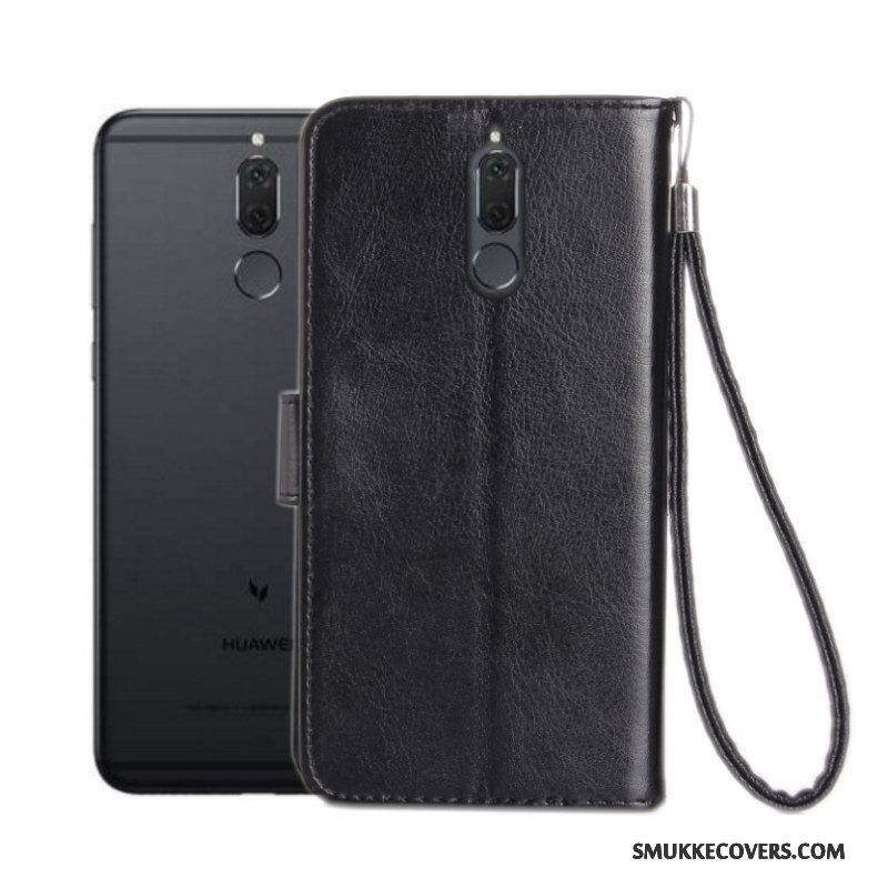 Etui Huawei Mate 10 Lite Læder Anti-fald Telefon, Cover Huawei Mate 10 Lite Folio Sort