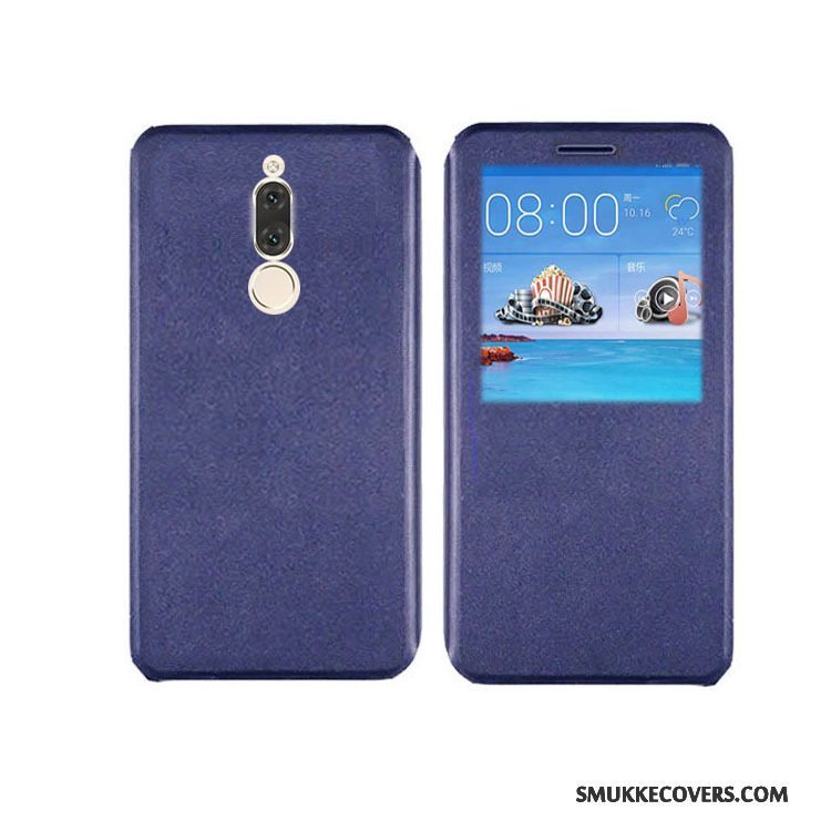 Etui Huawei Mate 10 Lite Læder Mørkeblå Telefon, Cover Huawei Mate 10 Lite Blød