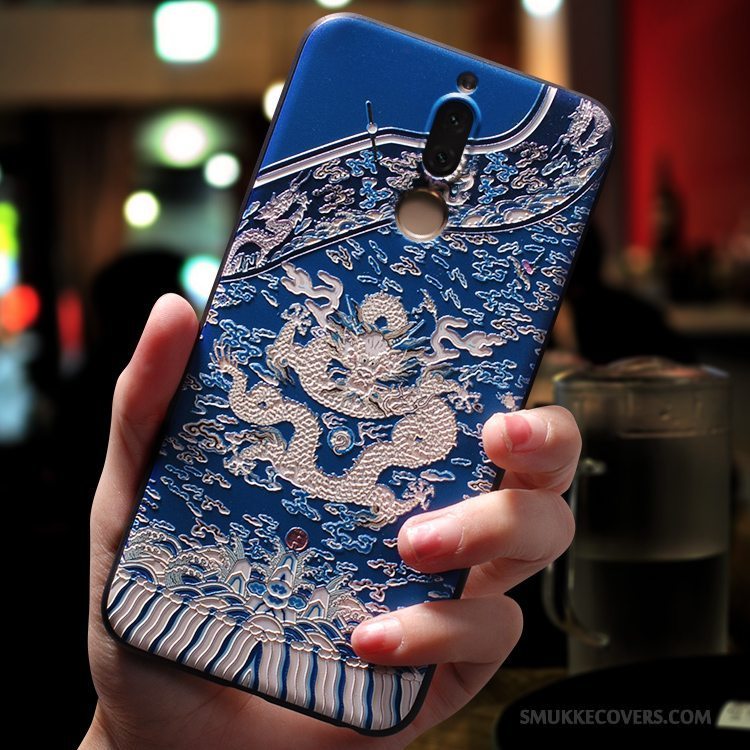Etui Huawei Mate 10 Lite Silikone Elskeren Af Personlighed, Cover Huawei Mate 10 Lite Kreativ Blå Telefon