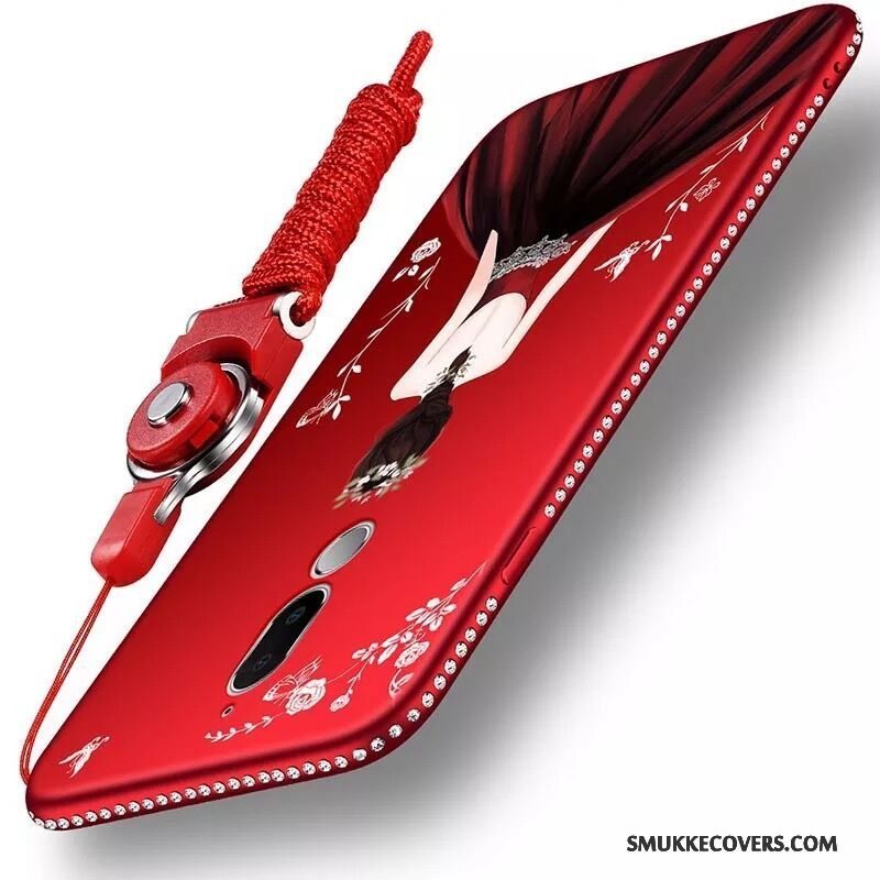 Etui Huawei Mate 10 Lite Strass Rød Anti-fald, Cover Huawei Mate 10 Lite Support Telefon