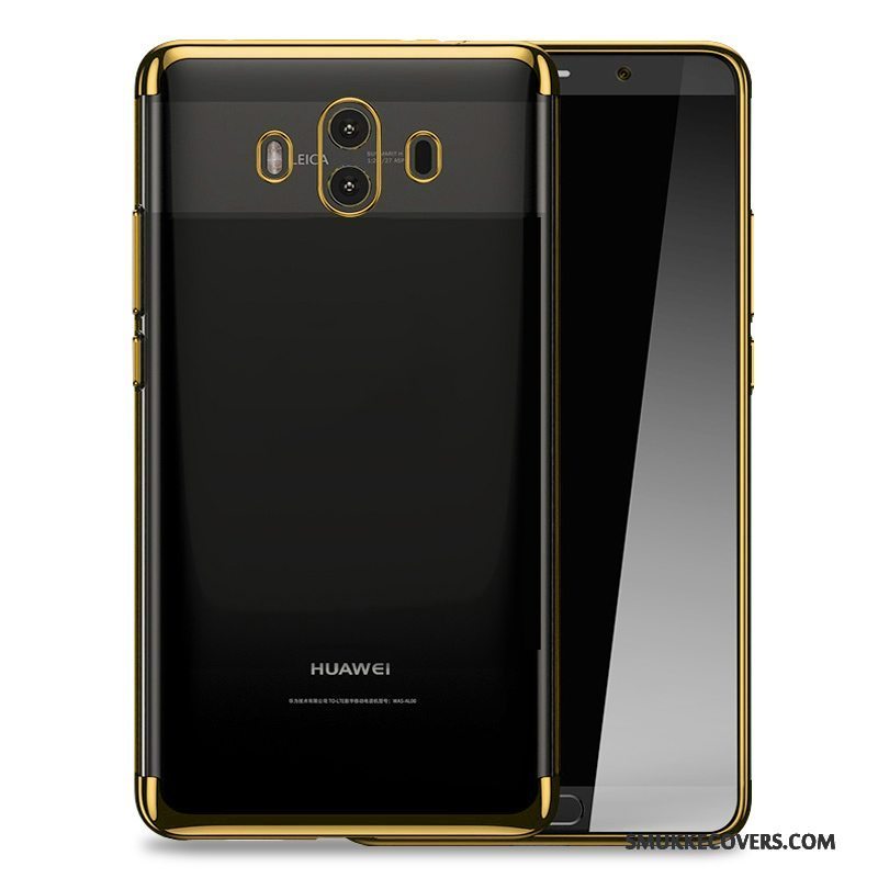 Etui Huawei Mate 10 Pro Kreativ Tynd Gennemsigtig, Cover Huawei Mate 10 Pro Silikone Guld Telefon