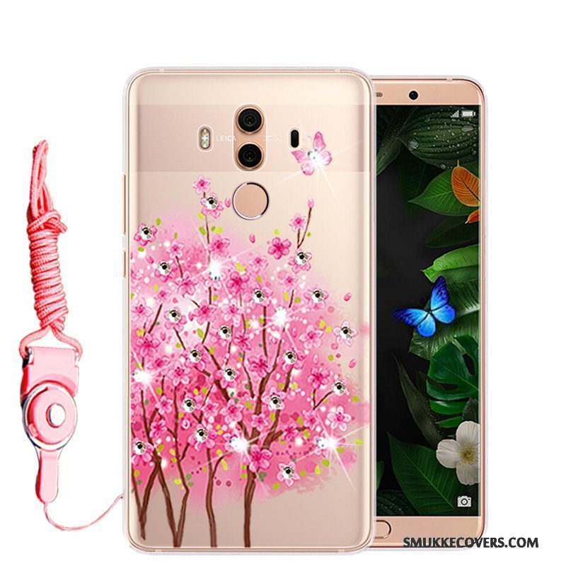 Etui Huawei Mate 10 Pro Strass Telefonlyserød, Cover Huawei Mate 10 Pro Blød Anti-fald