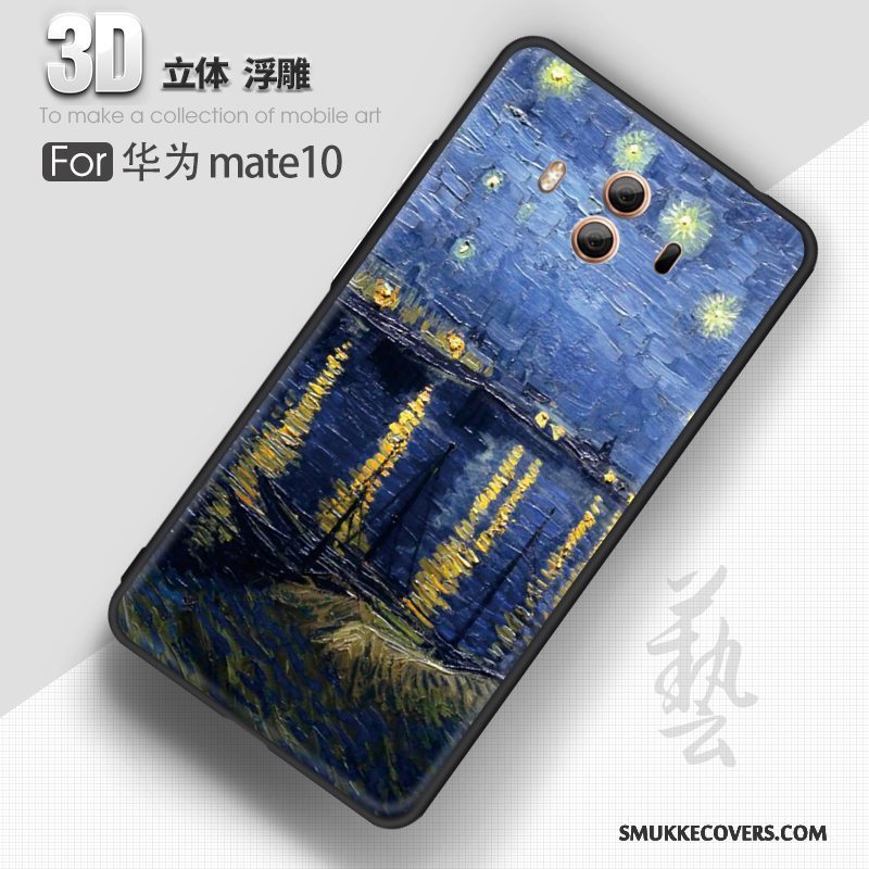 Etui Huawei Mate 10 Relief Tynd Telefon, Cover Huawei Mate 10 Tasker Trend Anti-fald