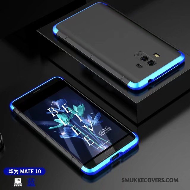 Etui Huawei Mate 10 Silikone Blå Anti-fald, Cover Huawei Mate 10 Metal Af Personlighed Hængende Ornamenter