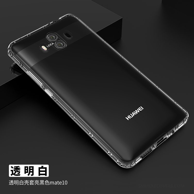 Etui Huawei Mate 10 Silikone Gennemsigtig Sort, Cover Huawei Mate 10 Tasker Telefonanti-fald