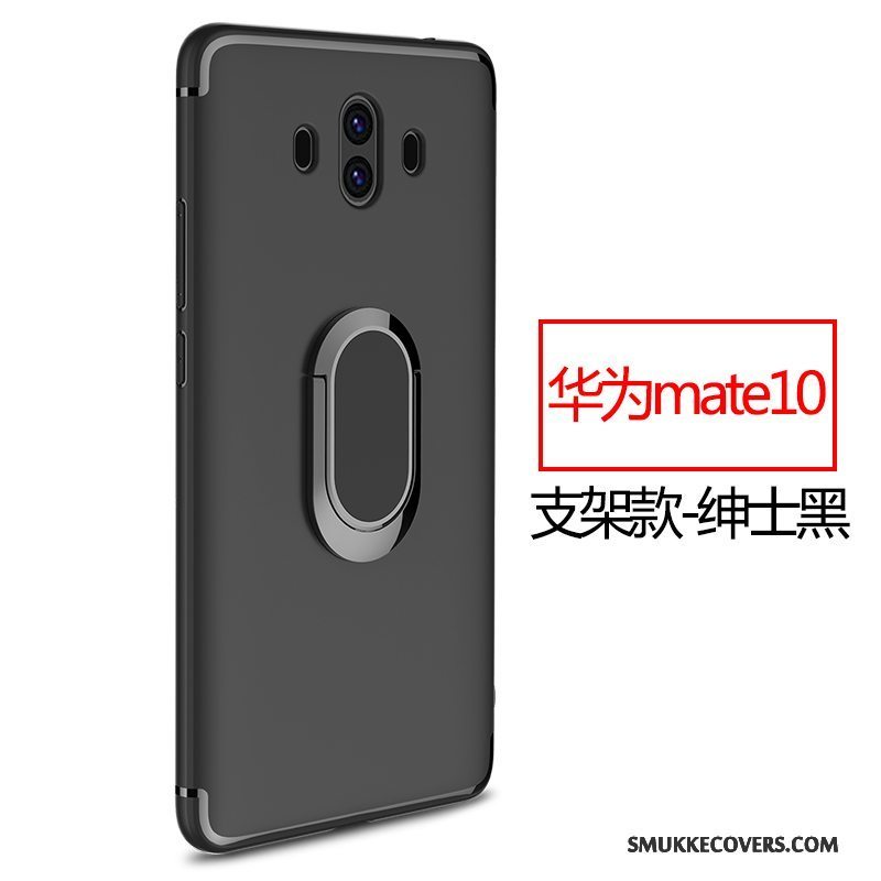 Etui Huawei Mate 10 Silikone Telefonsort, Cover Huawei Mate 10 Tasker Bil Nubuck