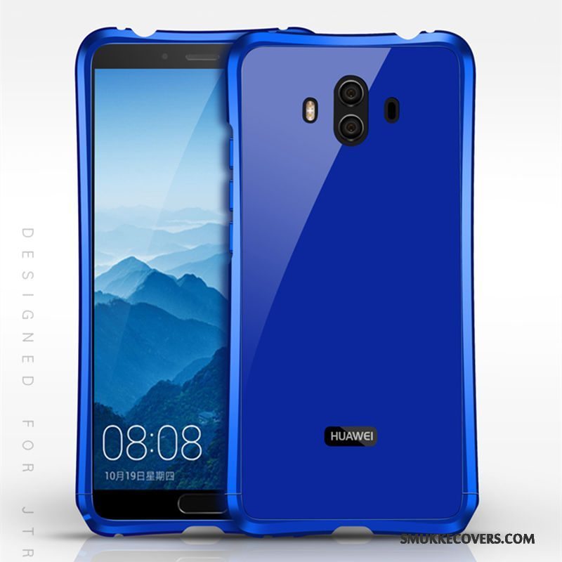 Etui Huawei Mate 10 Tasker Anti-fald Hård, Cover Huawei Mate 10 Metal Blå Telefon