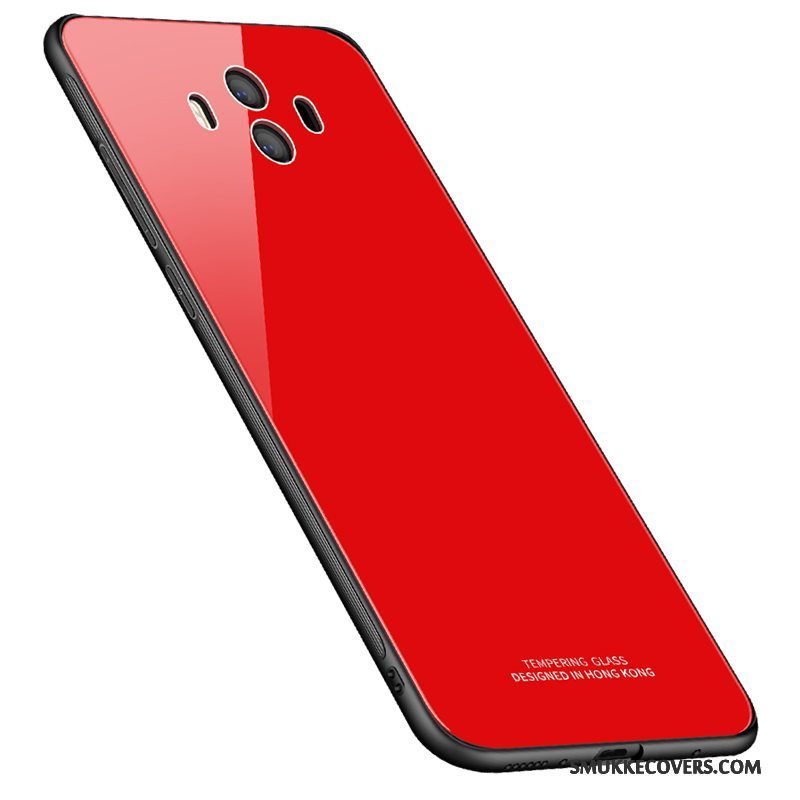 Etui Huawei Mate 10 Tasker Glas Rød, Cover Huawei Mate 10 Malet Anti-fald Telefon