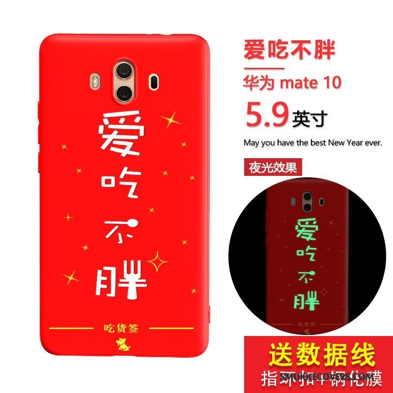 Etui Huawei Mate 10 Tasker Rød Anti-fald, Cover Huawei Mate 10 Silikone Telefonaf Personlighed
