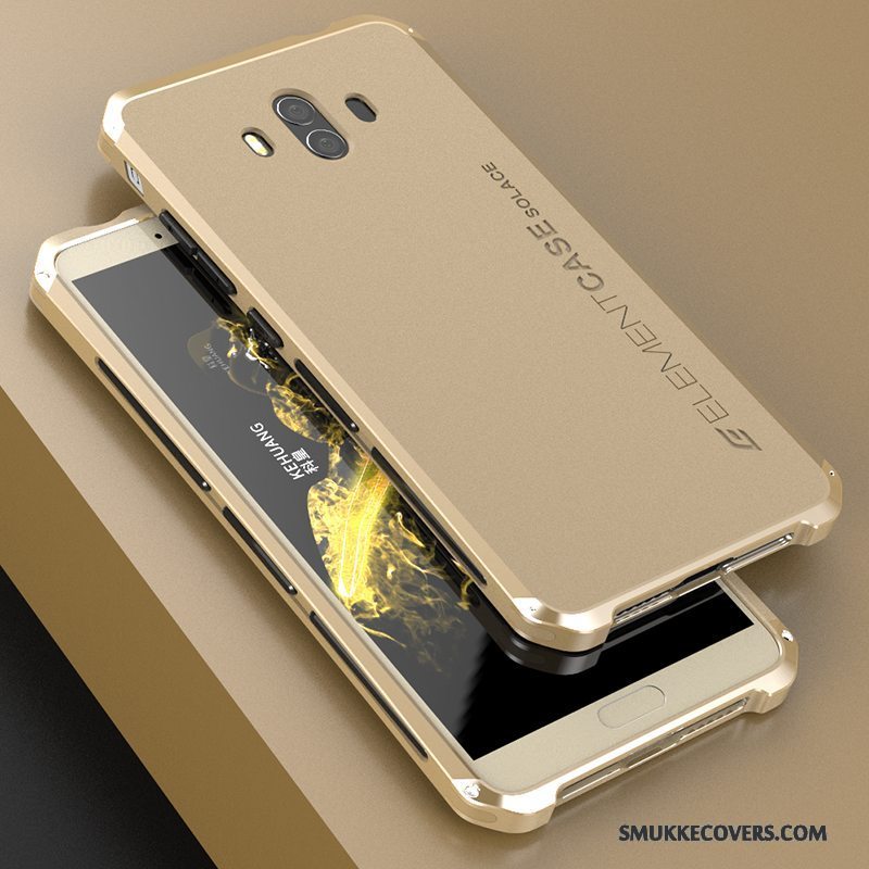 Etui Huawei Mate 10 Tasker Telefonanti-fald, Cover Huawei Mate 10 Metal Nubuck Guld