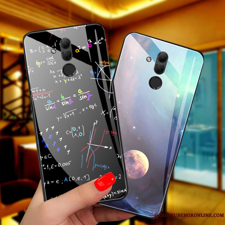 Etui Huawei Mate 20 Lite Kreativ Spejl Telefon, Cover Huawei Mate 20 Lite Hærdet Glas Blå