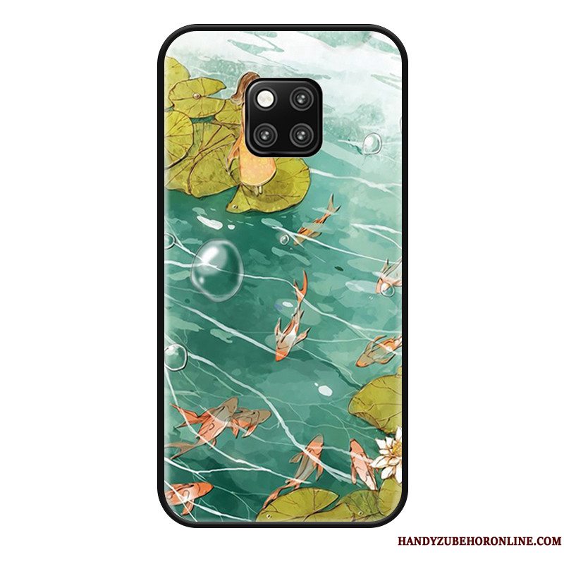 Etui Huawei Mate 20 Pro Beskyttelse Hængende Ornamenter Nubuck, Cover Huawei Mate 20 Pro Blød Sort Kinesisk Stil