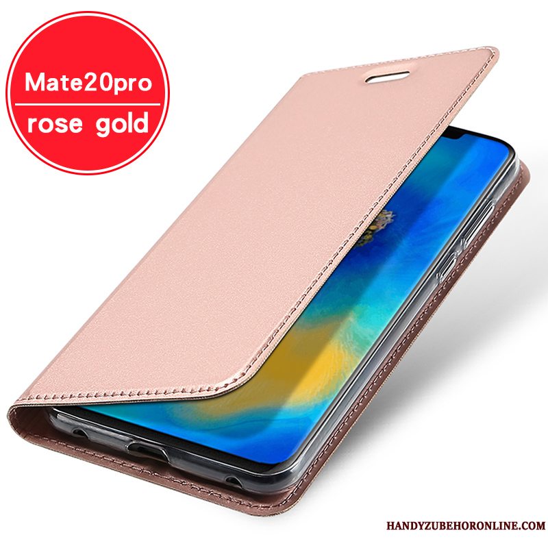 Etui Huawei Mate 20 Pro Tasker Telefonanti-fald, Cover Huawei Mate 20 Pro Folio Business Gennemsigtig