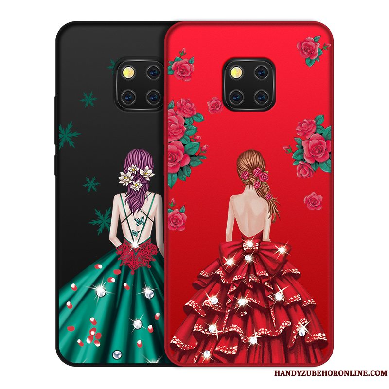 Etui Huawei Mate 20 Rs Blød Telefonrød, Cover Huawei Mate 20 Rs Beskyttelse Hængende Ornamenter