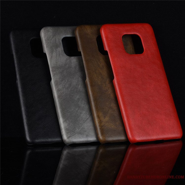 Etui Huawei Mate 20 Rs Læder Hård Rød, Cover Huawei Mate 20 Rs Beskyttelse Mønster Litchi