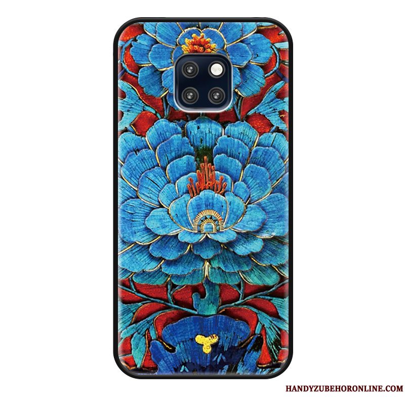 Etui Huawei Mate 20 Rs Vintage Blomster Blå, Cover Huawei Mate 20 Rs Tasker Kinesisk Stil Anti-fald