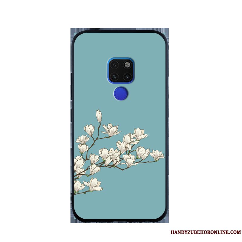 Etui Huawei Mate 20 X Blød Blå Hængende Ornamenter, Cover Huawei Mate 20 X Malet Telefonanti-fald