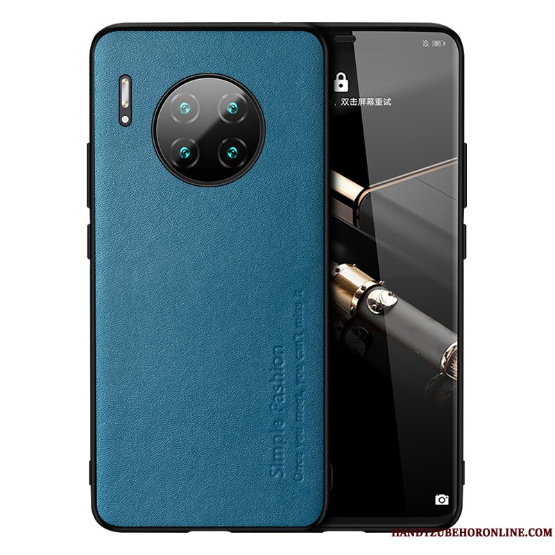 Etui Huawei Mate 30 Beskyttelse Blå Af Personlighed, Cover Huawei Mate 30 Mode Læder Top Net Red