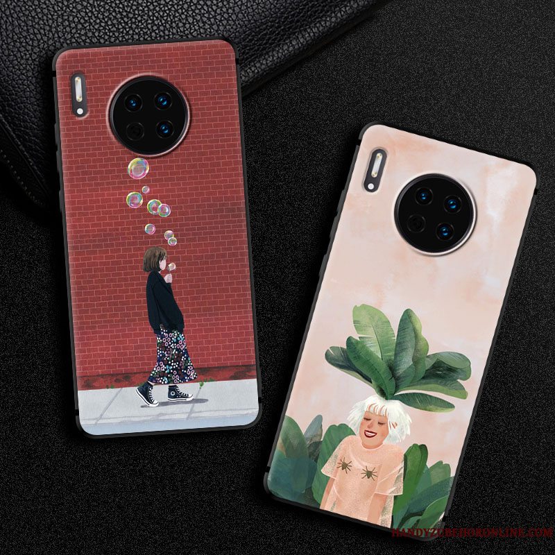 Etui Huawei Mate 30 Cartoon Frisk Glas, Cover Huawei Mate 30 Blød Telefonlille Sektion