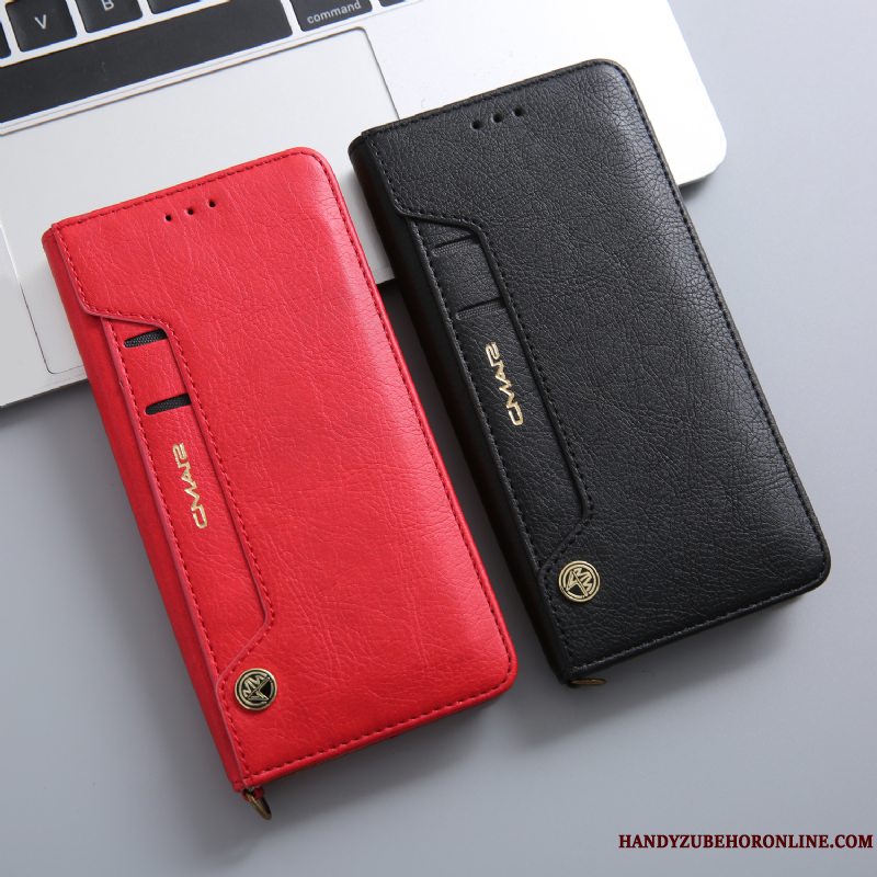 Etui Huawei Mate 30 Folio Anti-fald Sort, Cover Huawei Mate 30 Tasker Kort Telefon