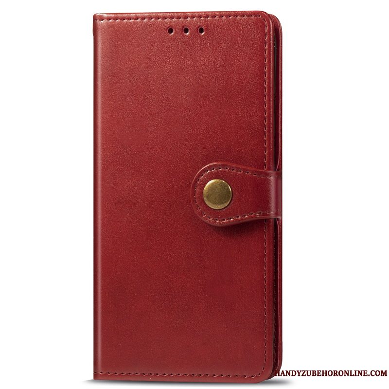 Etui Huawei Mate 30 Folio Solid Farve Simple, Cover Huawei Mate 30 Læder Hængende Ornamenter Rød