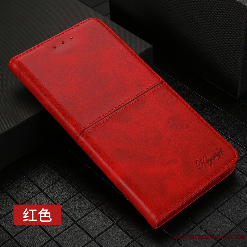 Etui Huawei Mate 30 Pro Folio Anti-fald Kort, Cover Huawei Mate 30 Pro Læder Rød Telefon