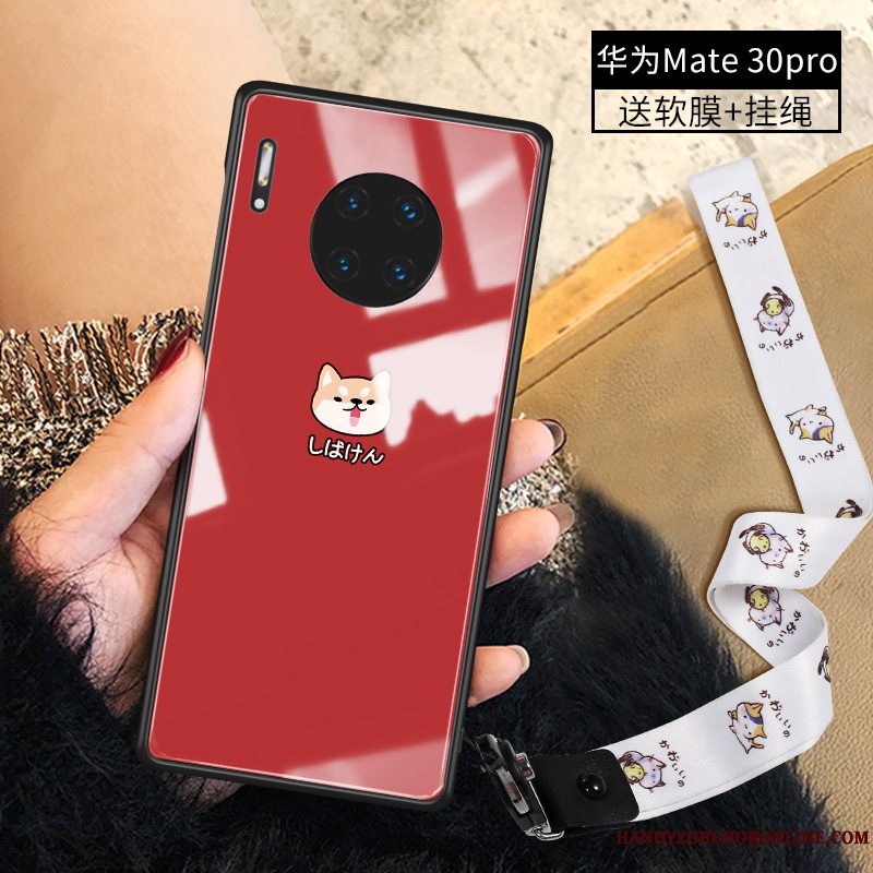 Etui Huawei Mate 30 Pro Kreativ Rød Anti-fald, Cover Huawei Mate 30 Pro Cartoon Trend Glas