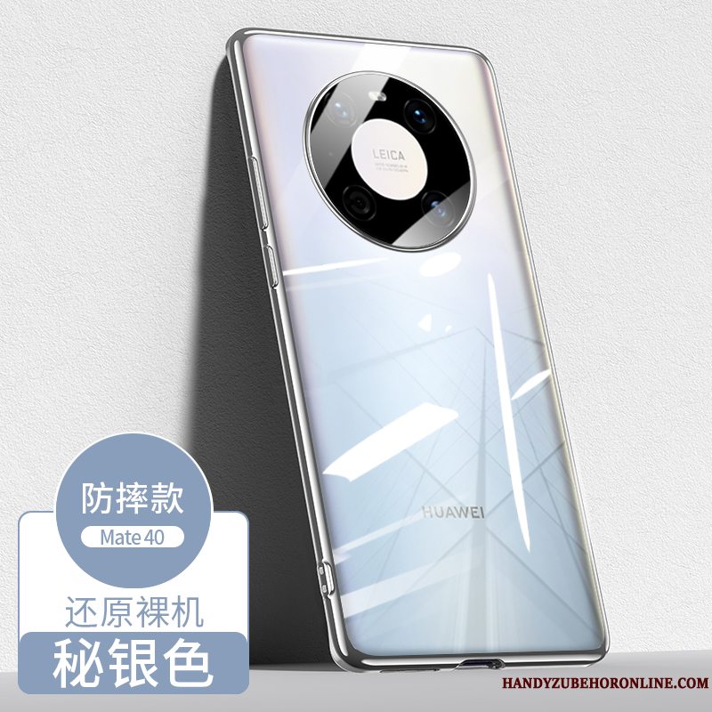 Etui Huawei Mate 40 Beskyttelse Tynd High End, Cover Huawei Mate 40 Sølv Gennemsigtig