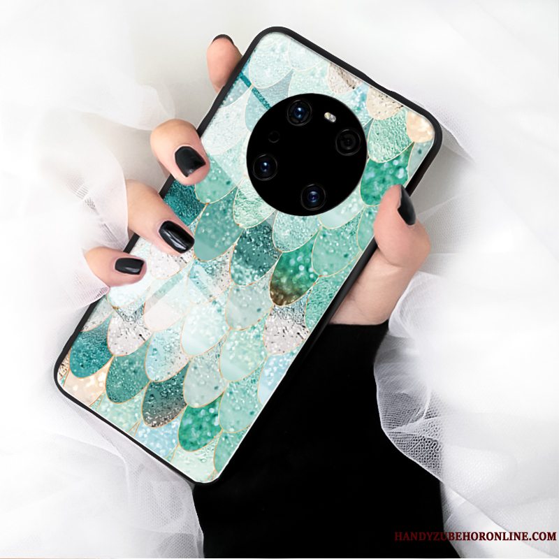 Etui Huawei Mate 40 Pro Luksus Frisk Havfrue, Cover Huawei Mate 40 Pro Mode Telefongrøn