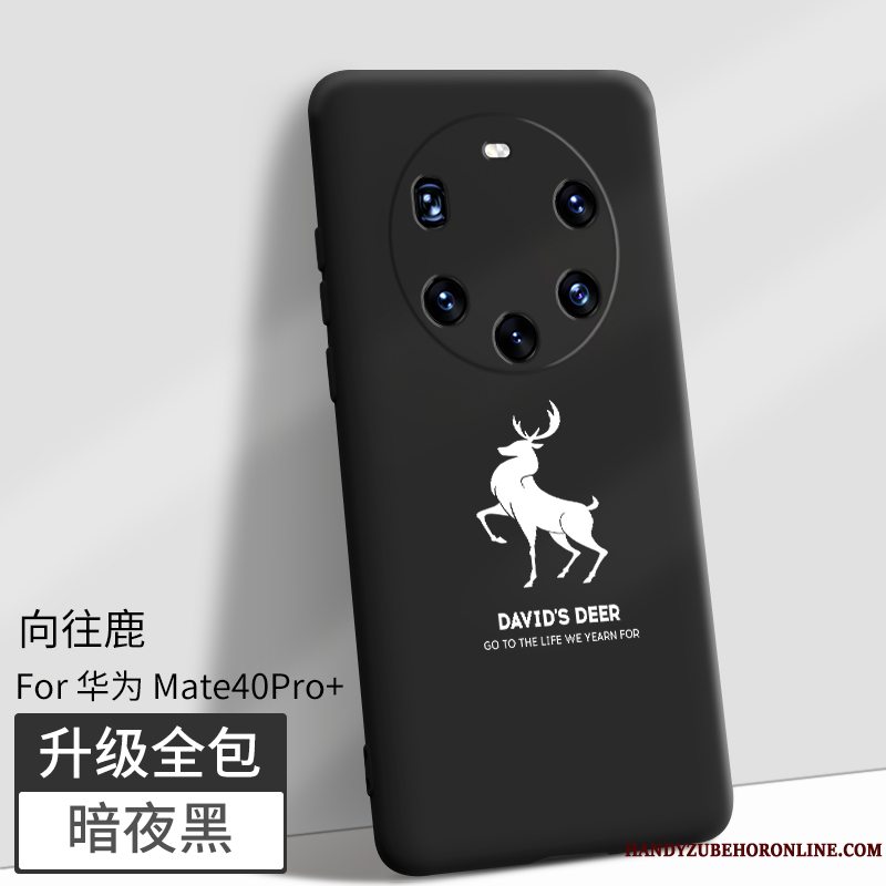 Etui Huawei Mate 40 Pro+ Silikone Magnetisk Sort, Cover Huawei Mate 40 Pro+ Tasker Telefonny