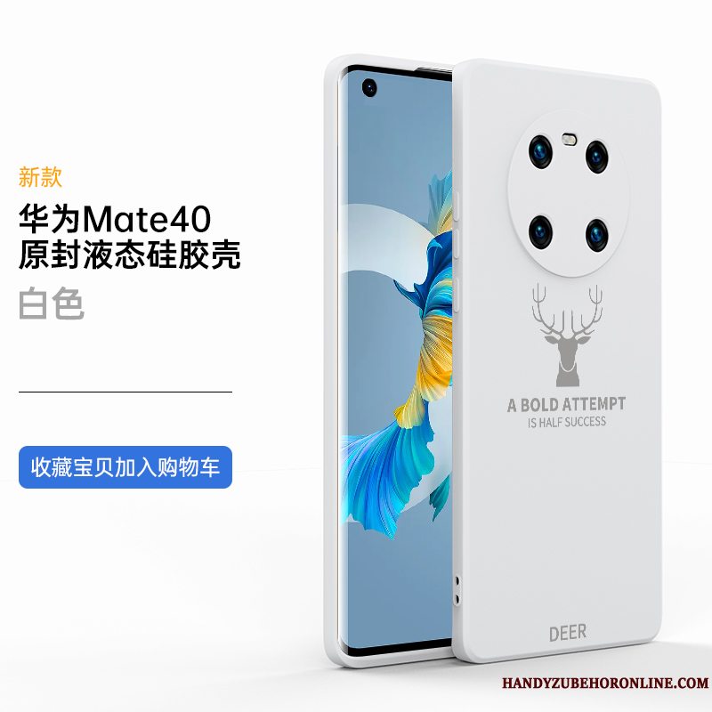 Etui Huawei Mate 40 Tasker Telefonny, Cover Huawei Mate 40 Silikone Anti-fald Hvid
