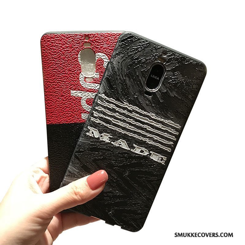 Etui Huawei Mate 8 Blød Sort Telefon, Cover Huawei Mate 8 Relief Nubuck