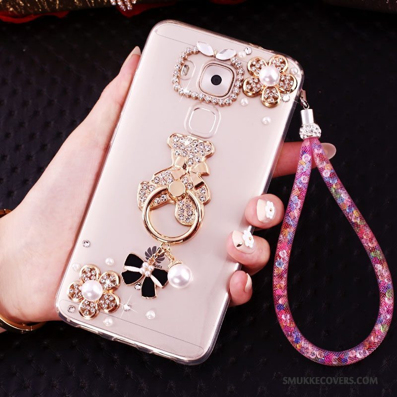 Etui Huawei Mate 8 Kreativ Guld Telefon, Cover Huawei Mate 8 Strass Ring