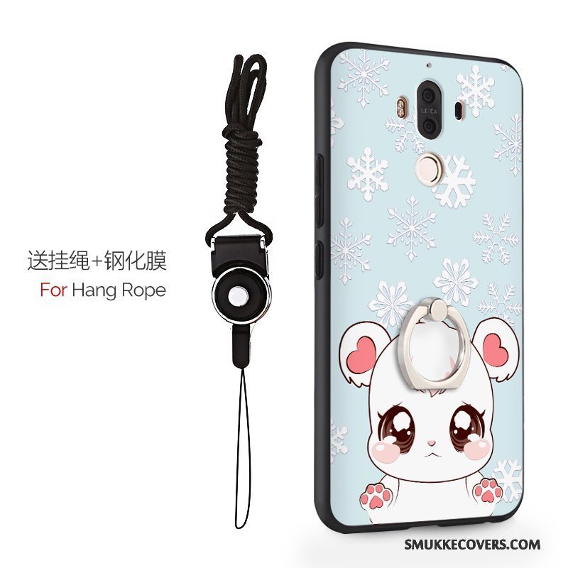 Etui Huawei Mate 9 Beskyttelse Lyseblå Hængende Ornamenter, Cover Huawei Mate 9 Cartoon Hård Telefon