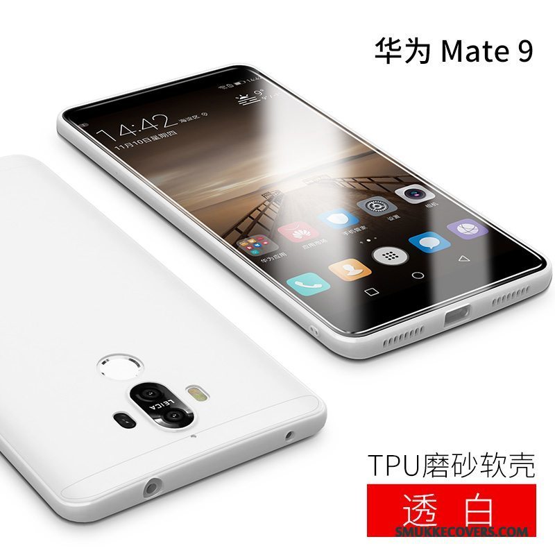 Etui Huawei Mate 9 Beskyttelse Telefonhvid, Cover Huawei Mate 9 Tasker Nubuck Tynd