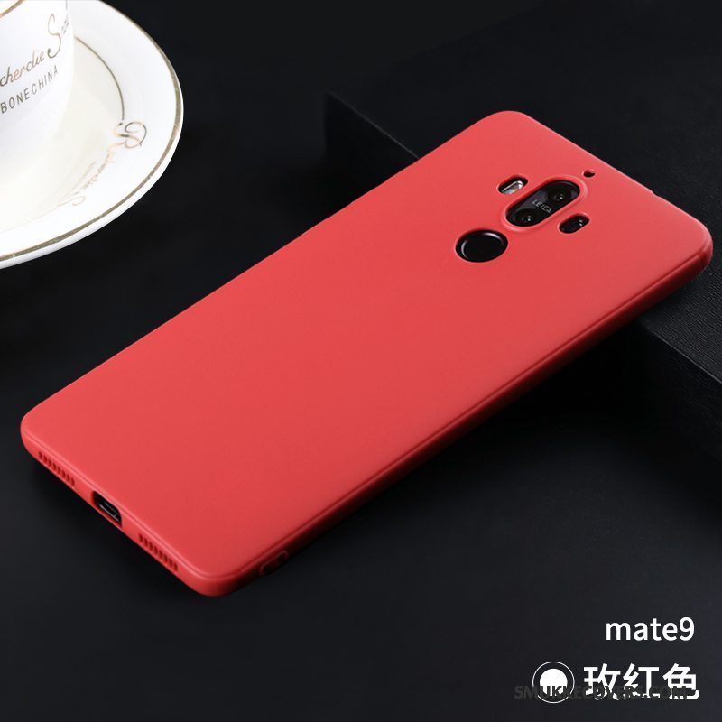 Etui Huawei Mate 9 Beskyttelse Telefonnubuck, Cover Huawei Mate 9 Blød Anti-fald Rød