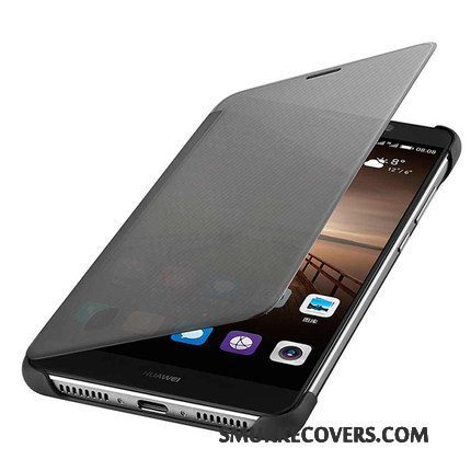 Etui Huawei Mate 9 Folio Vækstdvale Sort, Cover Huawei Mate 9 Læder Telefontynd