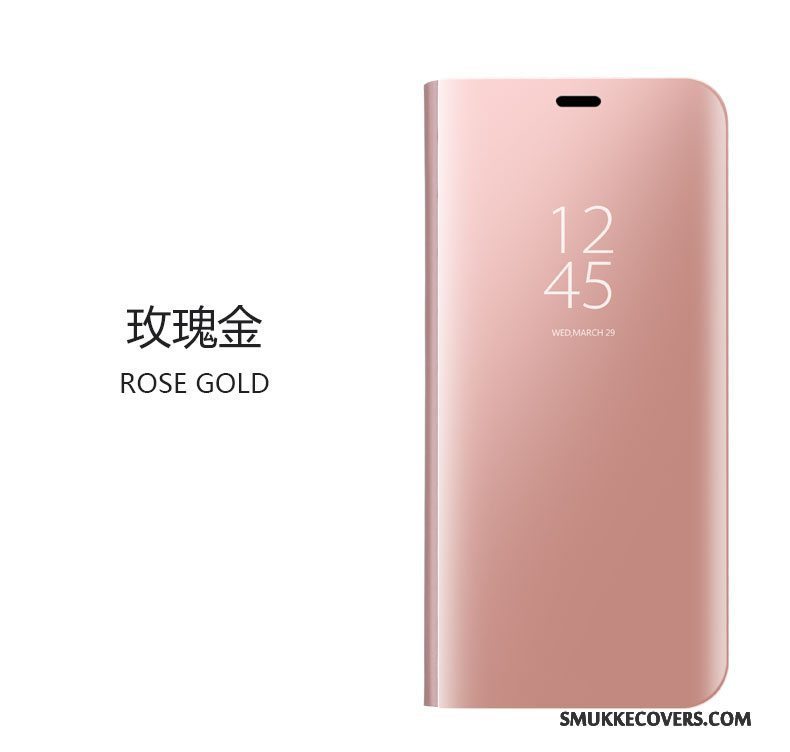 Etui Huawei Mate 9 Læder Vækstdvale Rosa Guld, Cover Huawei Mate 9 Folio Spejl Telefon