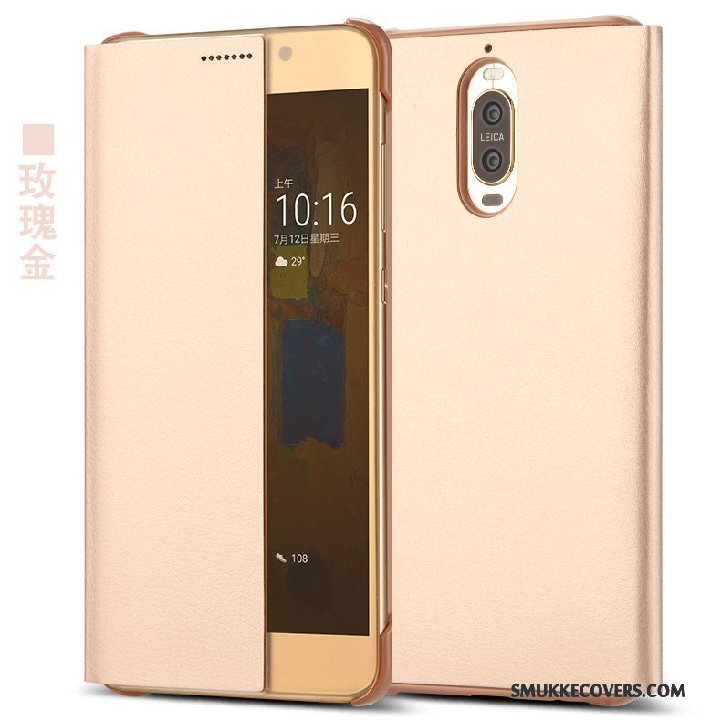 Etui Huawei Mate 9 Pro Læder Lyserød Telefon, Cover Huawei Mate 9 Pro Beskyttelse