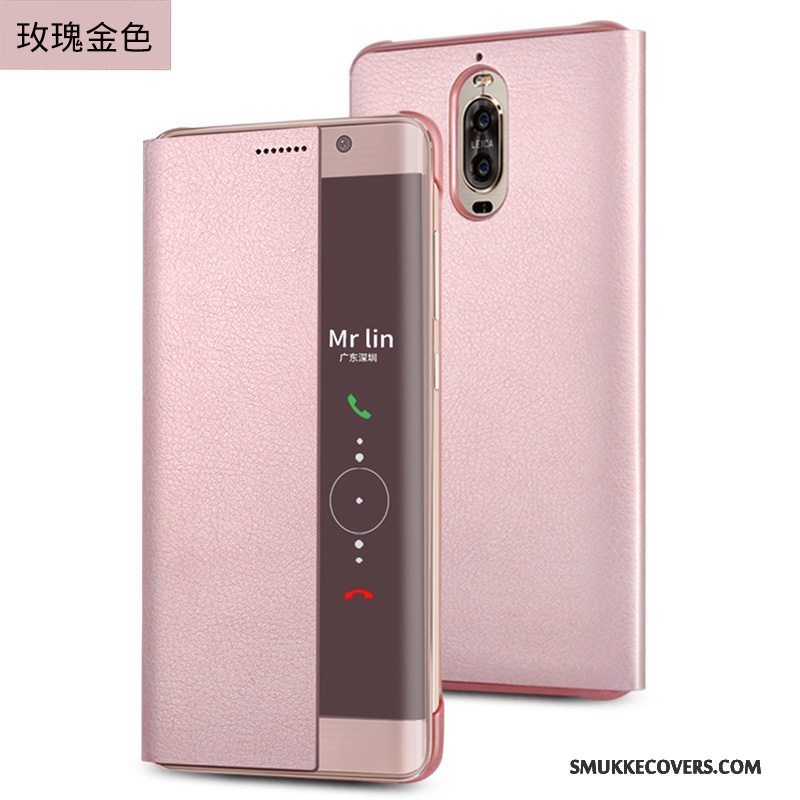 Etui Huawei Mate 9 Pro Læder Telefonanti-fald, Cover Huawei Mate 9 Pro Beskyttelse Guld Business