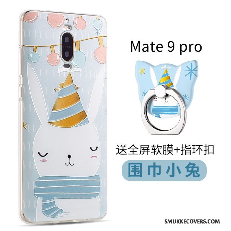 Etui Huawei Mate 9 Pro Silikone Telefonblå, Cover Huawei Mate 9 Pro Cartoon Nubuck Trend