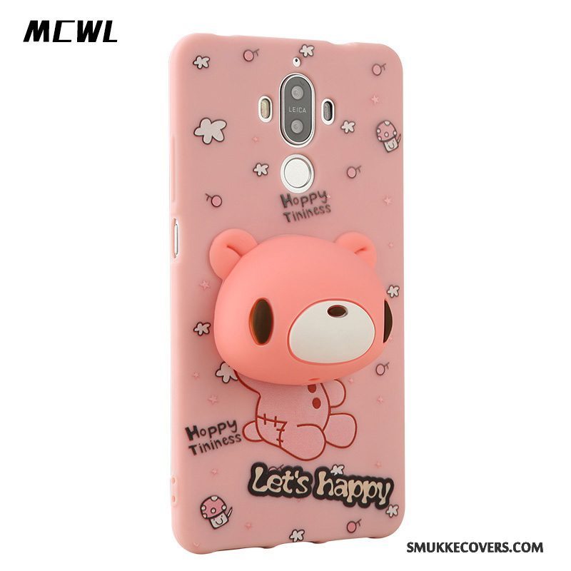 Etui Huawei Mate 9 Silikone Telefonanti-fald, Cover Huawei Mate 9 Cartoon Hængende Ornamenter Lyserød