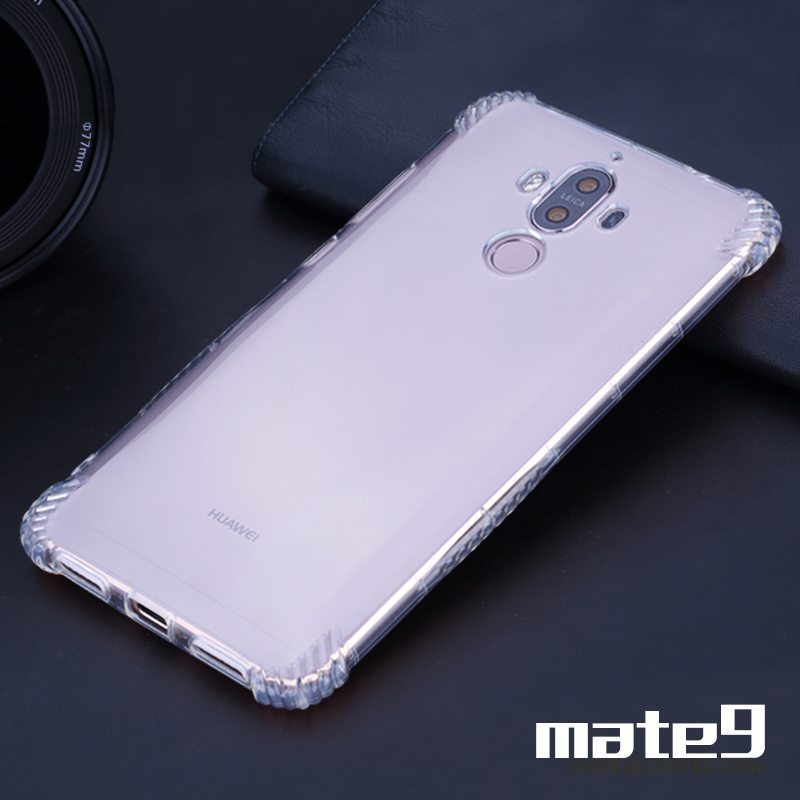 Etui Huawei Mate 9 Tasker Gasbag Lilla, Cover Huawei Mate 9 Silikone Anti-fald Gennemsigtig