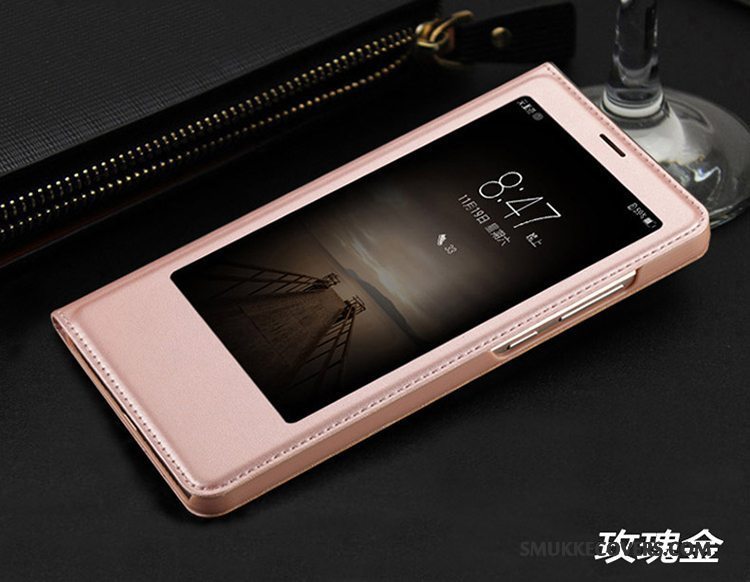 Etui Huawei Mate 9 Tasker Rosa Guld Anti-fald, Cover Huawei Mate 9 Læder Telefon