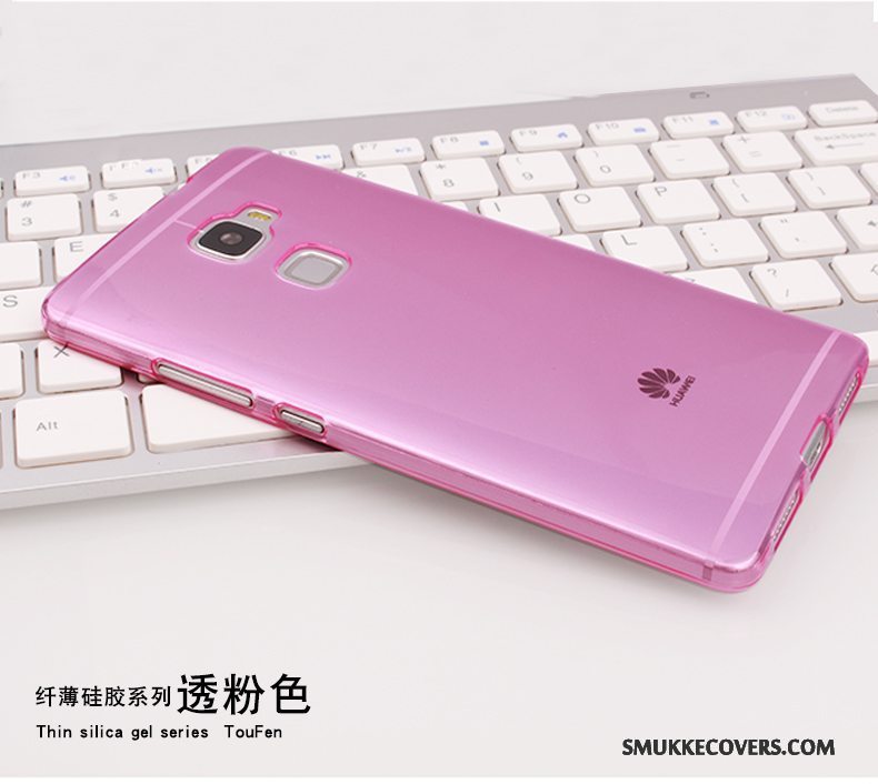 Etui Huawei Mate S Beskyttelse Gennemsigtig Lyserød, Cover Huawei Mate S Blød Anti-fald Telefon