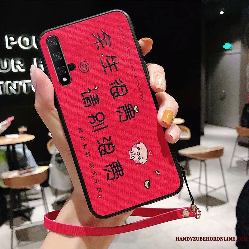Etui Huawei Nova 5t Blød Mønster Anti-fald, Cover Huawei Nova 5t Beskyttelse Telefonrød