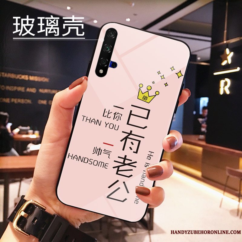 Etui Huawei Nova 5t Cartoon Smuk Hærdet Glas, Cover Huawei Nova 5t Blød Net Red Ramme