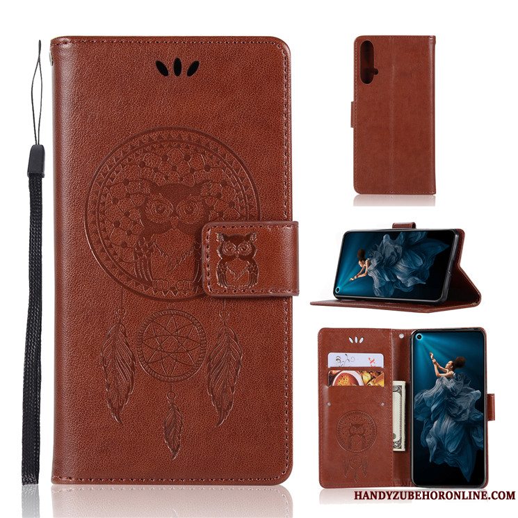 Etui Huawei Nova 5t Læder Anti-fald Telefon, Cover Huawei Nova 5t Tasker