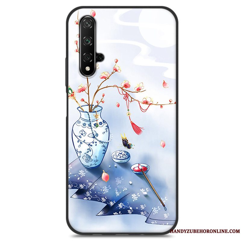 Etui Huawei Nova 5t Silikone Kinesisk Stil Telefon, Cover Huawei Nova 5t Beskyttelse Blå Lille Sektion